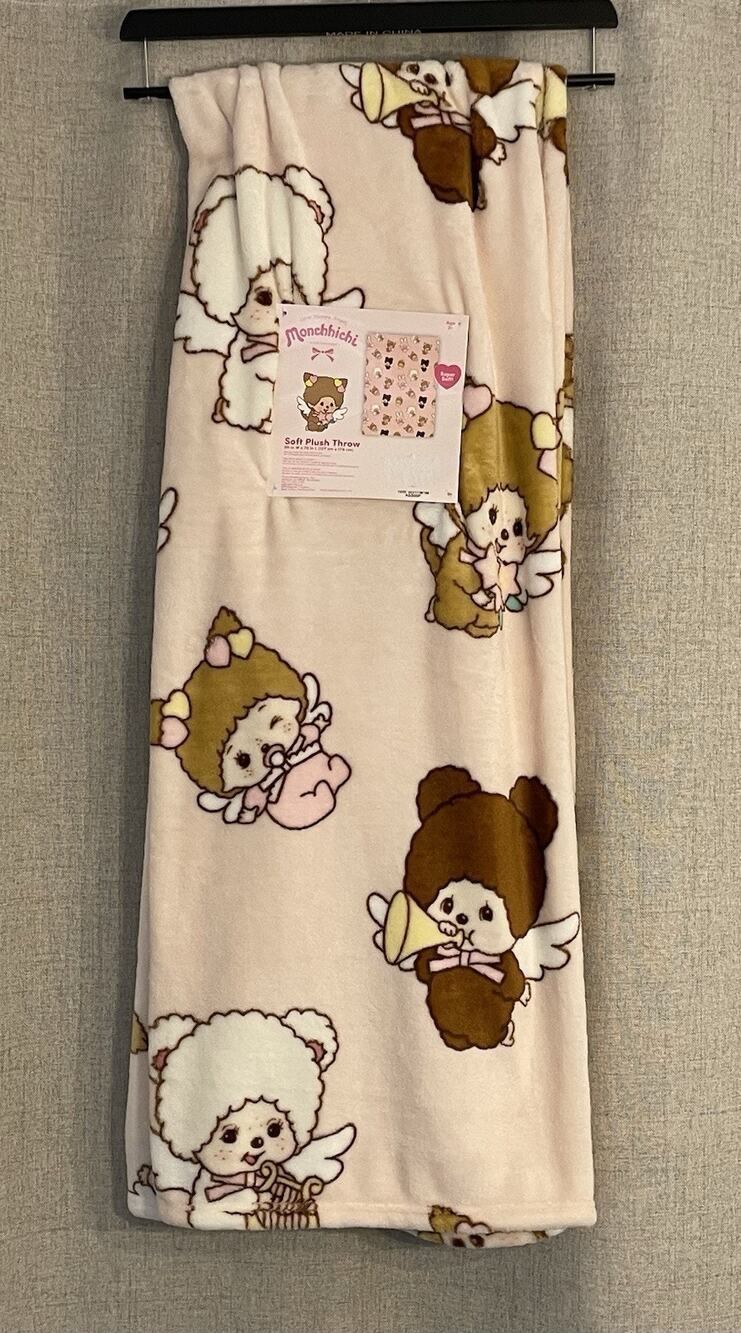 NEW Monchhichi Sweet Angels Soft Plush Throw Blanket 50x70